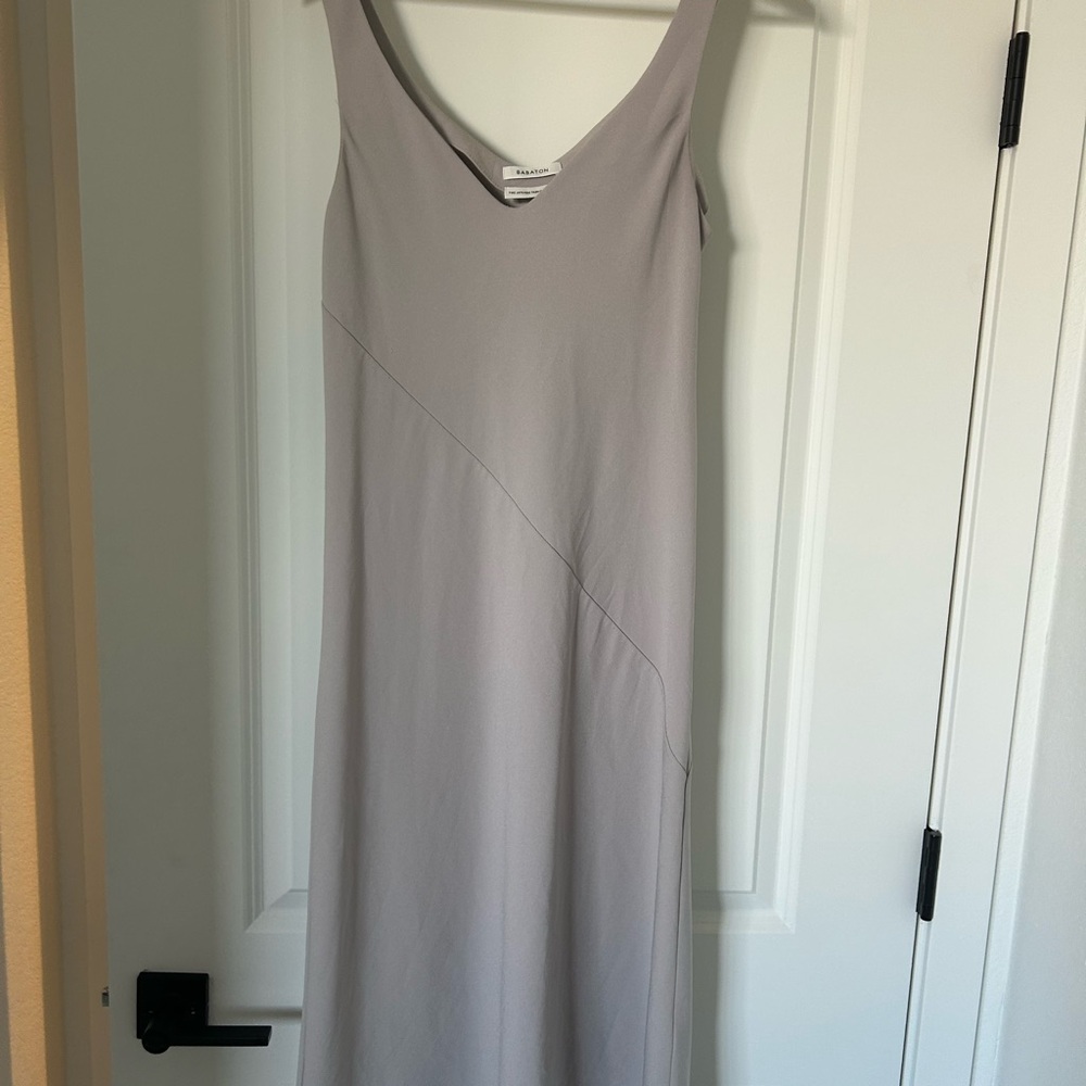 Aritzia Babaton Gray Sheath Midi Dress Fine Japanese Fabric